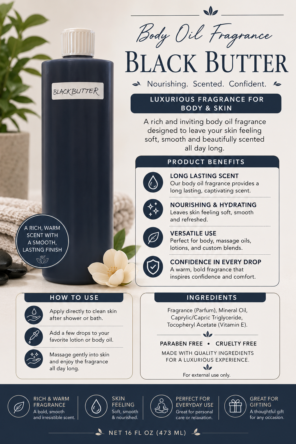 Black Butter Body Oil Fragrance