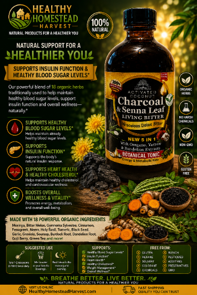 Charcoal & Senna Leaf Living Bitter