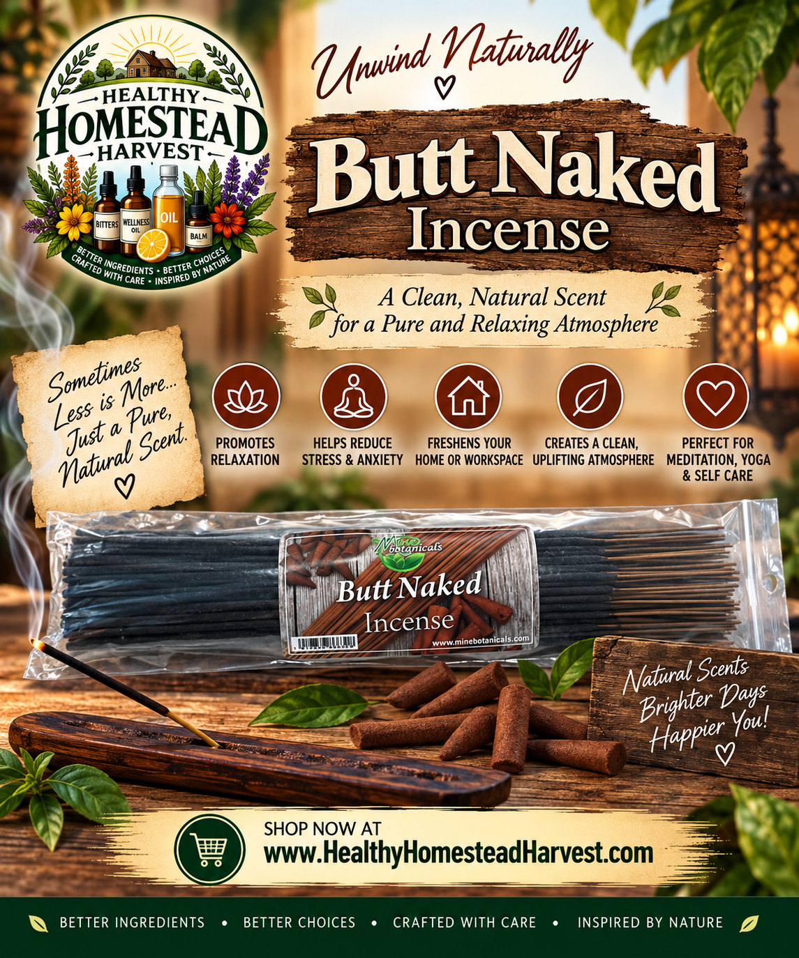 Butt Naked Incense 100 pcs