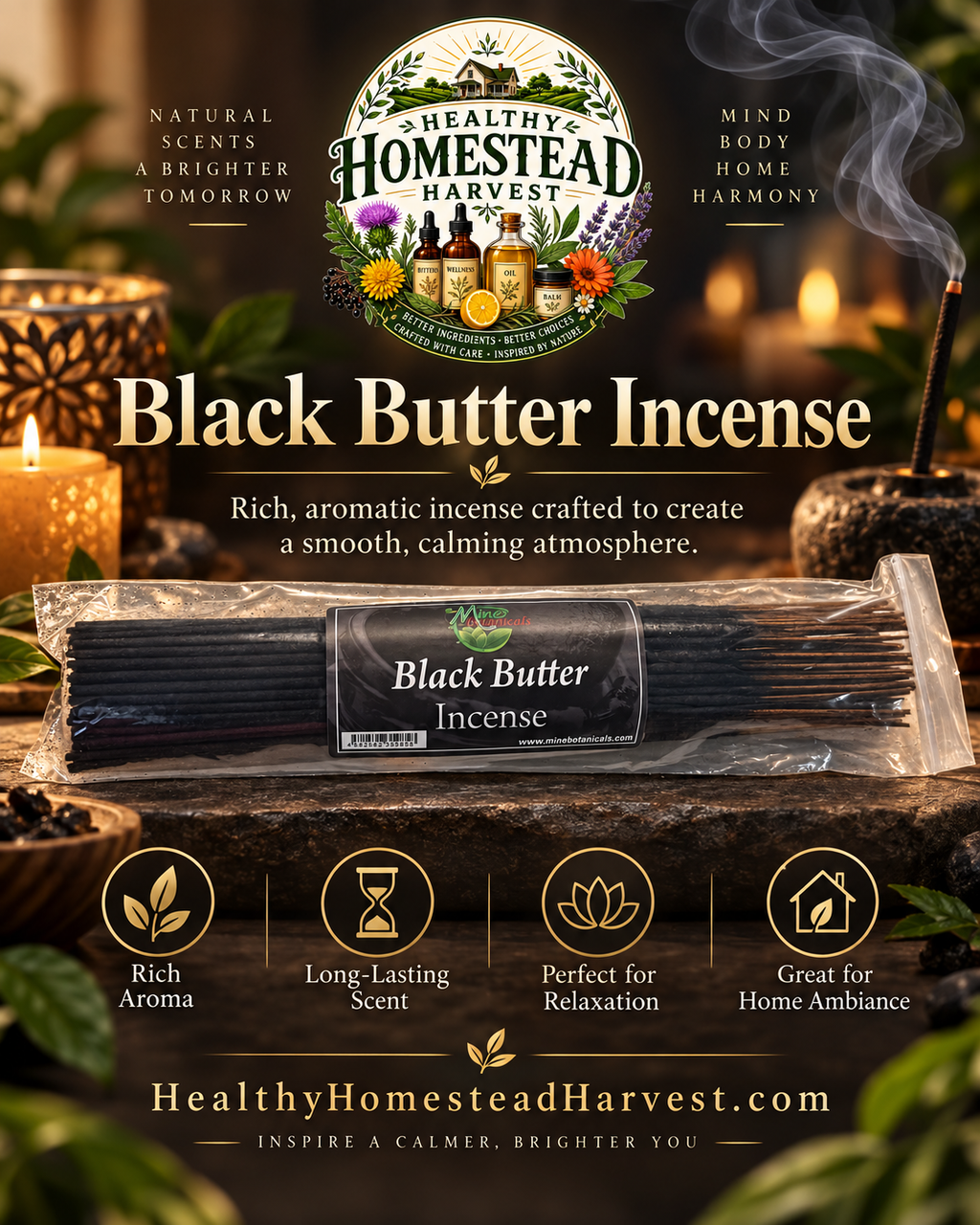 Black Butter Incense 100 pcs
