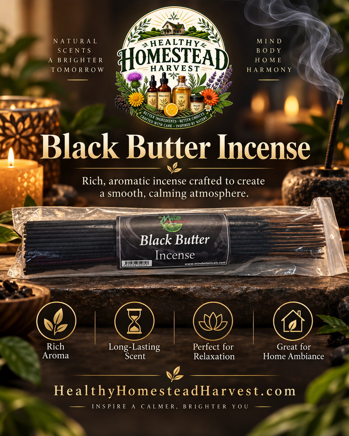 Black Butter Incense 100 pcs
