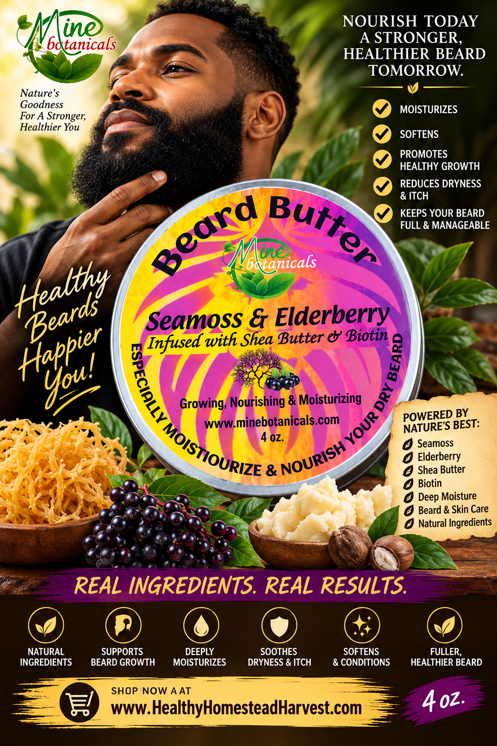 Seamoss & Elderberry Beard Butter