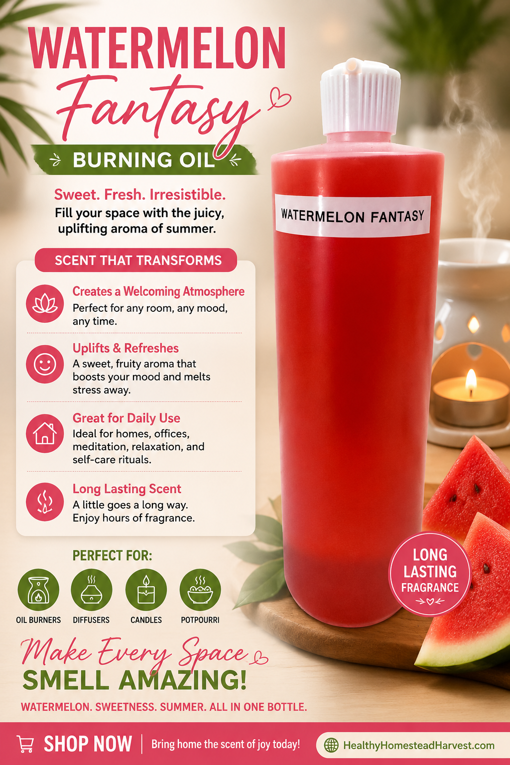 Watermelon Fantasy Burning Oil Fragrance