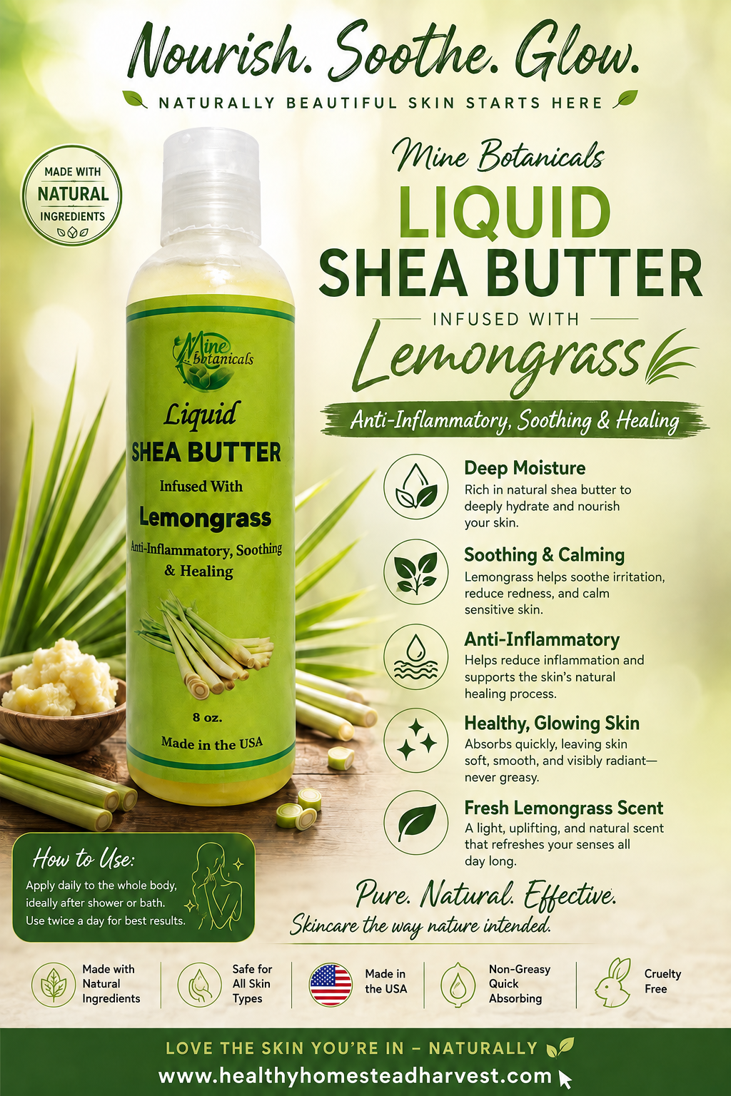 Liquid Shea Butter Infused with Lemongrass
