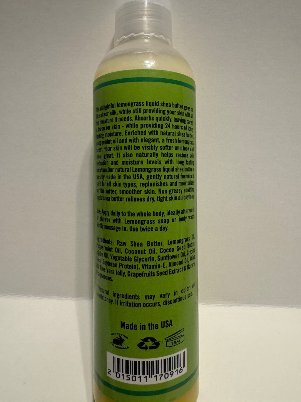 Liquid Shea Butter Infused with Lemongrass