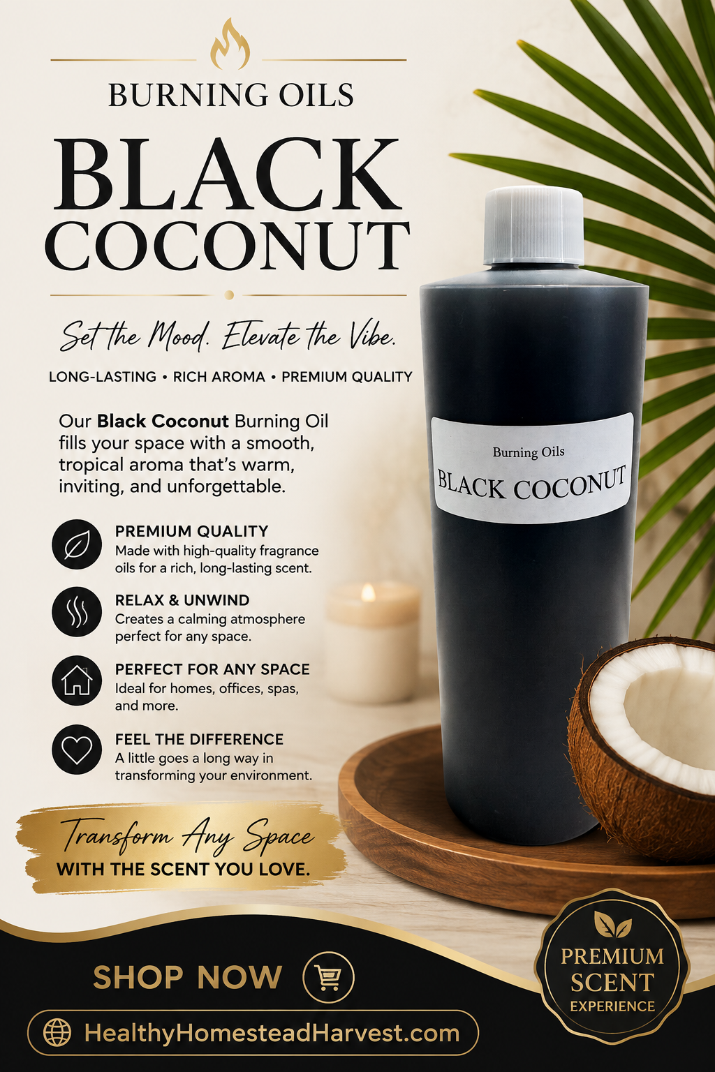 Black Coconut Burning Oil