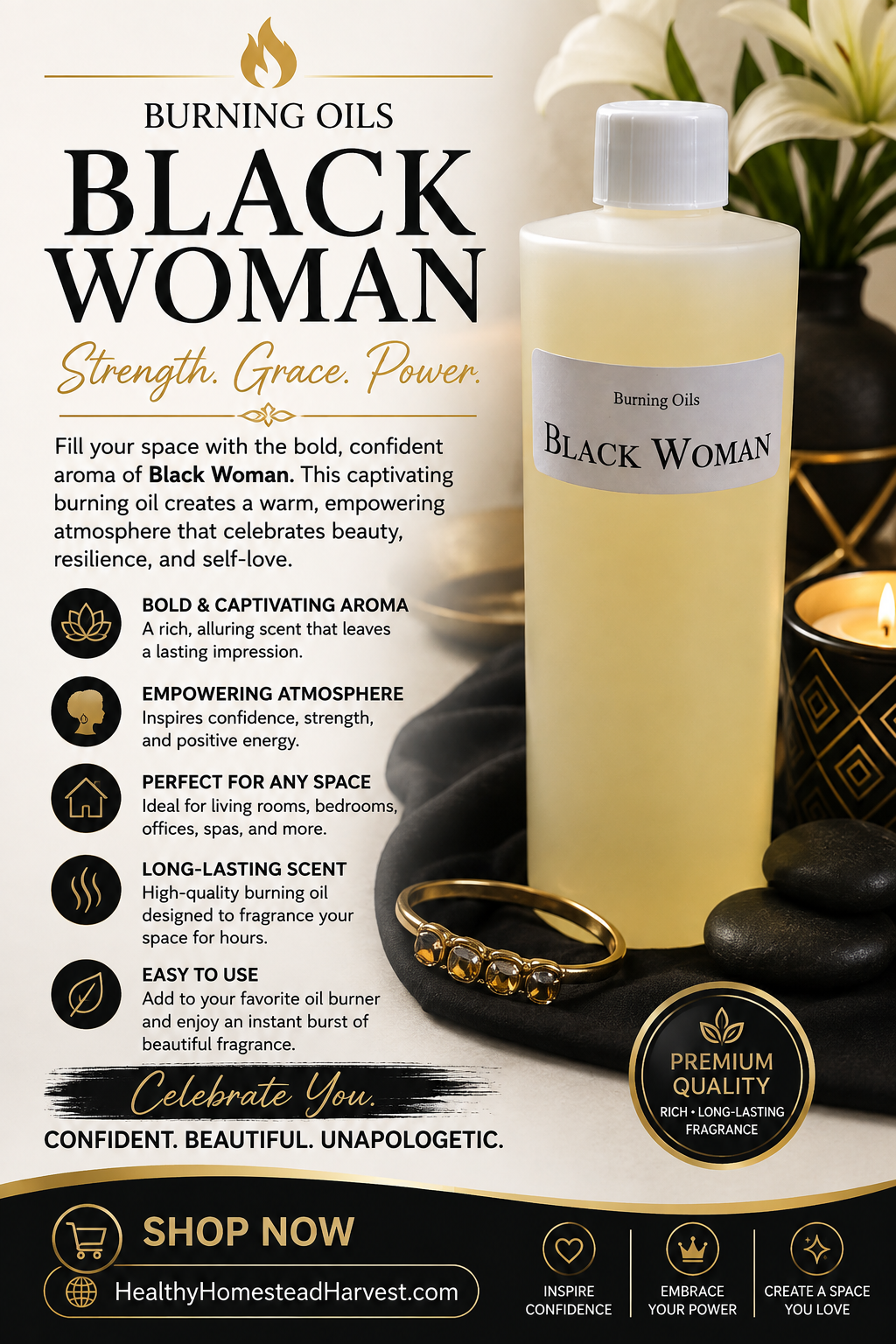 Black Woman Burning Oil