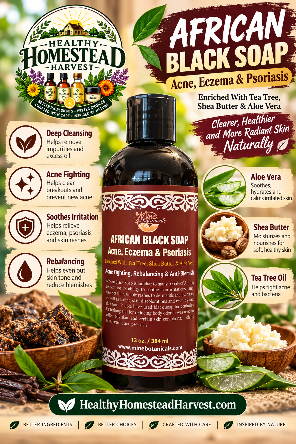 Acne, Eczema & Psoriasis African Black Soap