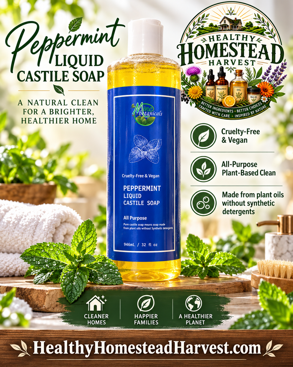 Peppermint Liquid Castile Soap