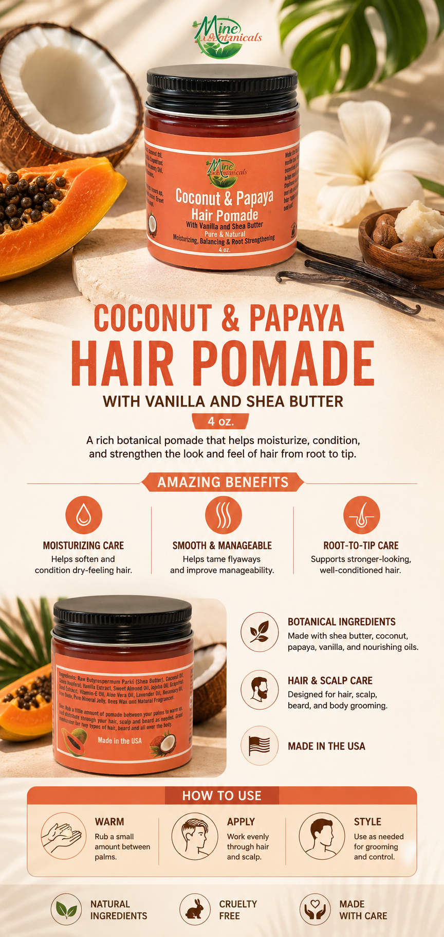 Coconut & Papaya Hair Pomade
