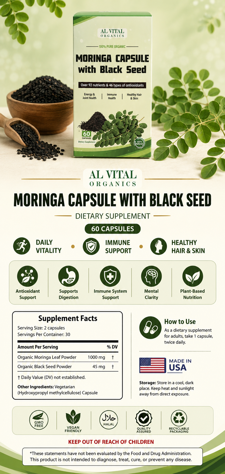 Moringa Capsule with Black Seed